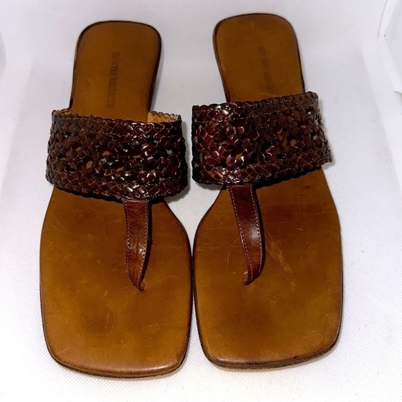 Sesto Meucci Braided Leather Sandals Size 8N - EUC - Picture 7 of 11